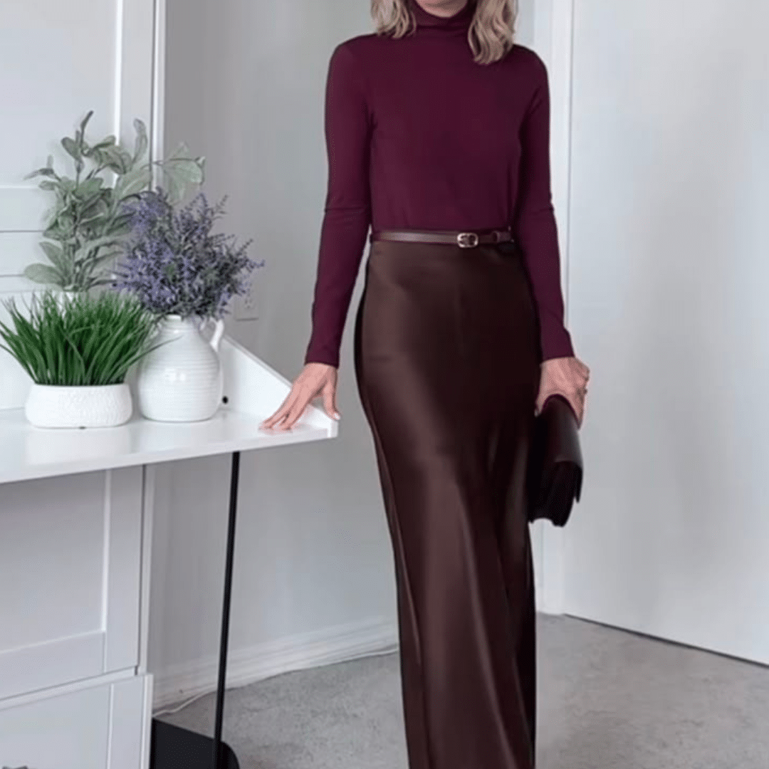 Chic_Turtleneck__Satin_Skirt_Duo