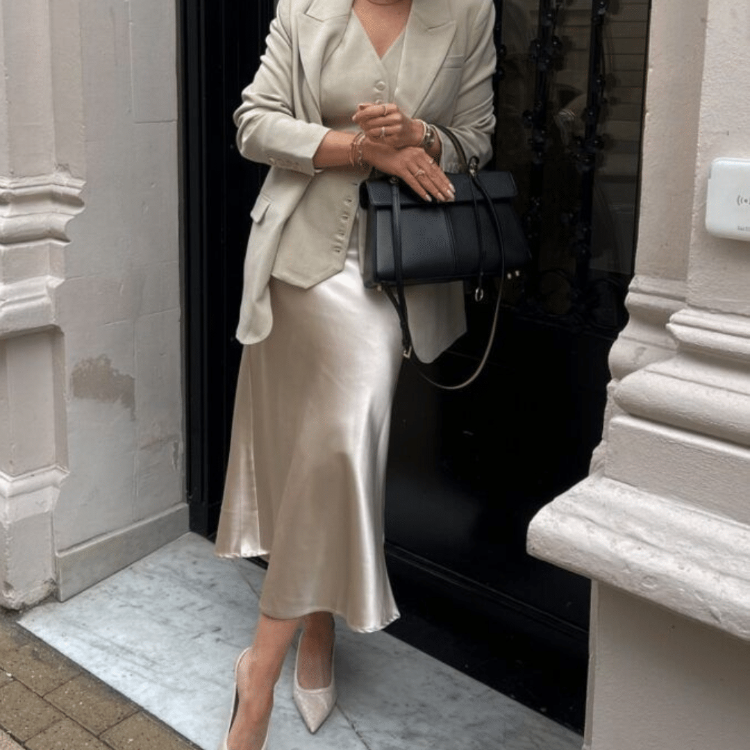 Classic_Blazer__Satin_Skirt_Combo