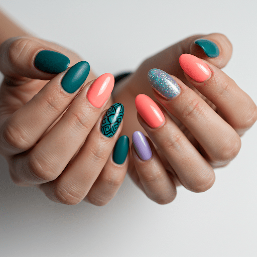 Mismatched_Nails