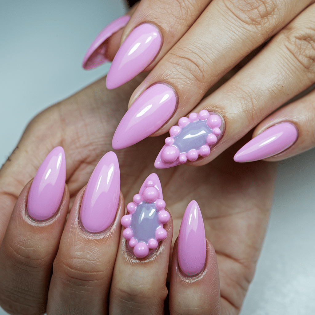 Pink_3D_Bubble_Nails