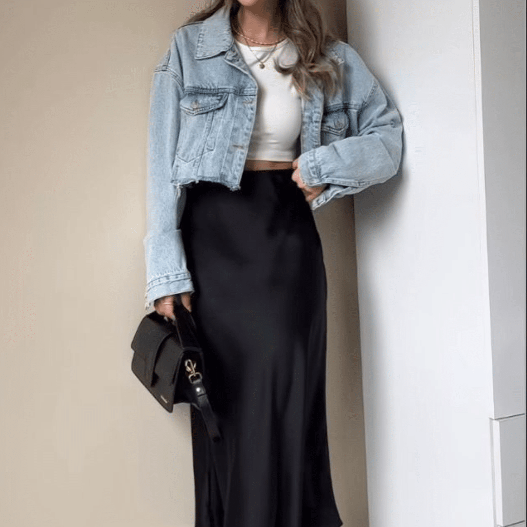 Satin_Skirt_with_a_Cropped_Denim_Jacket