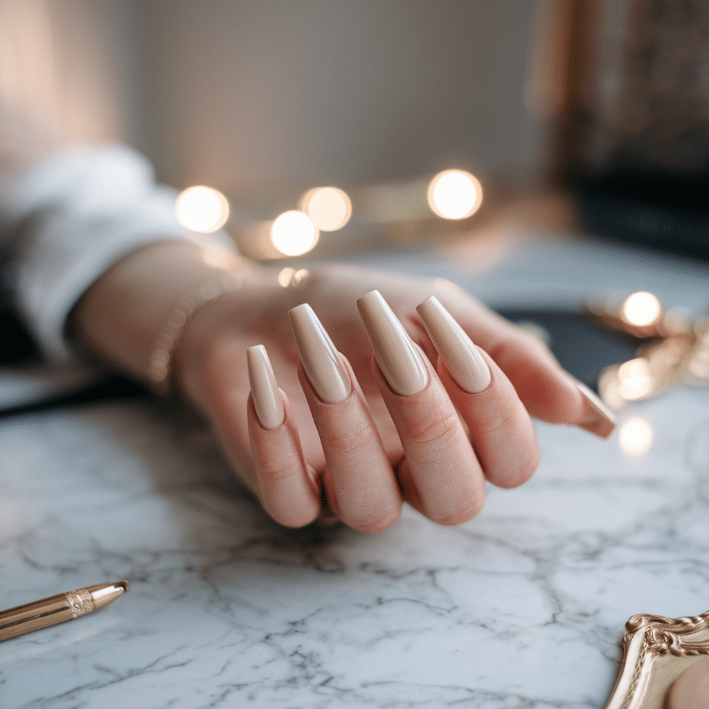 Creamy_Beige_Coffin_Nails