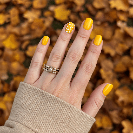 Goldenrod_Yellow_with_White_Polka_Dots
