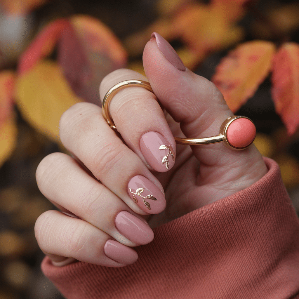 Muted_Coral_with_Gold_Leaf_Accents
