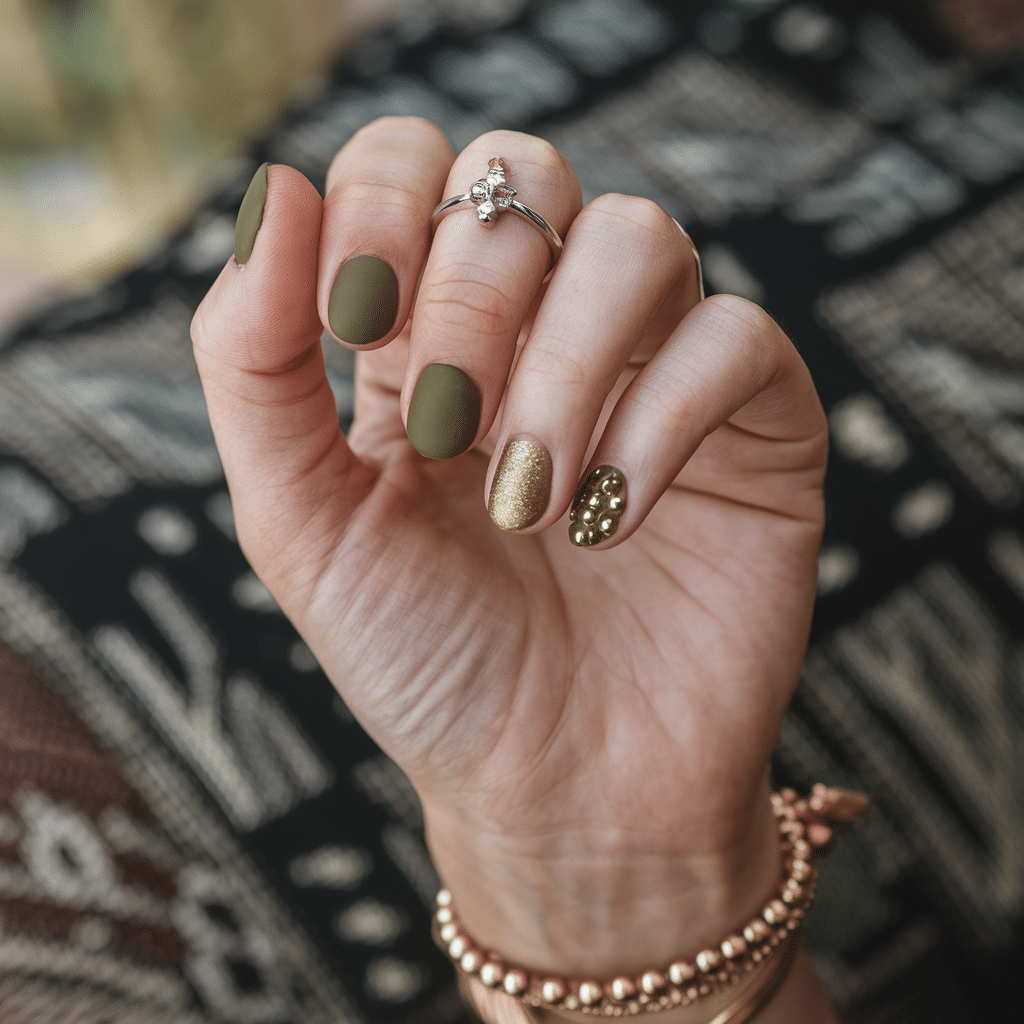 Olive_Green_with_Gold_Studs