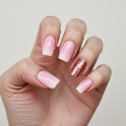 Pink_Ombre_with_Rose_Gold_Accent_Nail