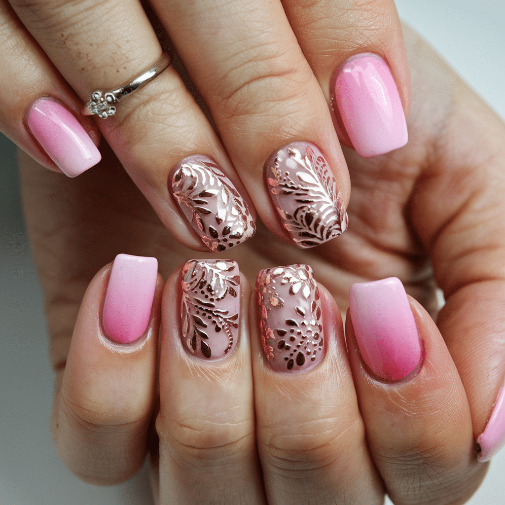 Pink_and_Rose_Gold_Gradient_with_Stamping_Art