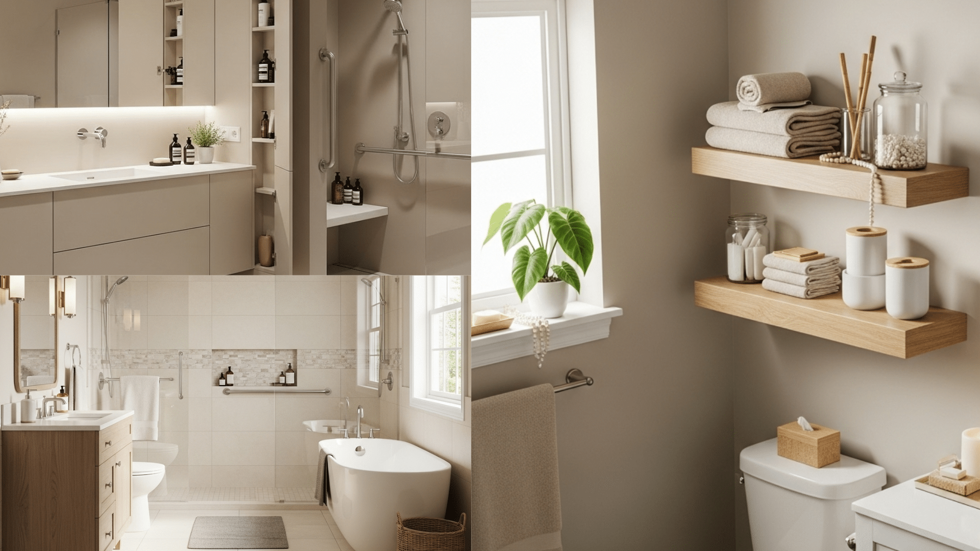 SW 7036 Accessible Beige Bathroom Makeover