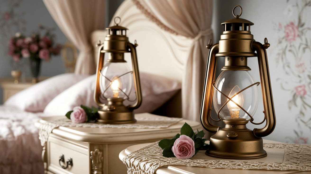 Antique Brass Bedside Lanterns