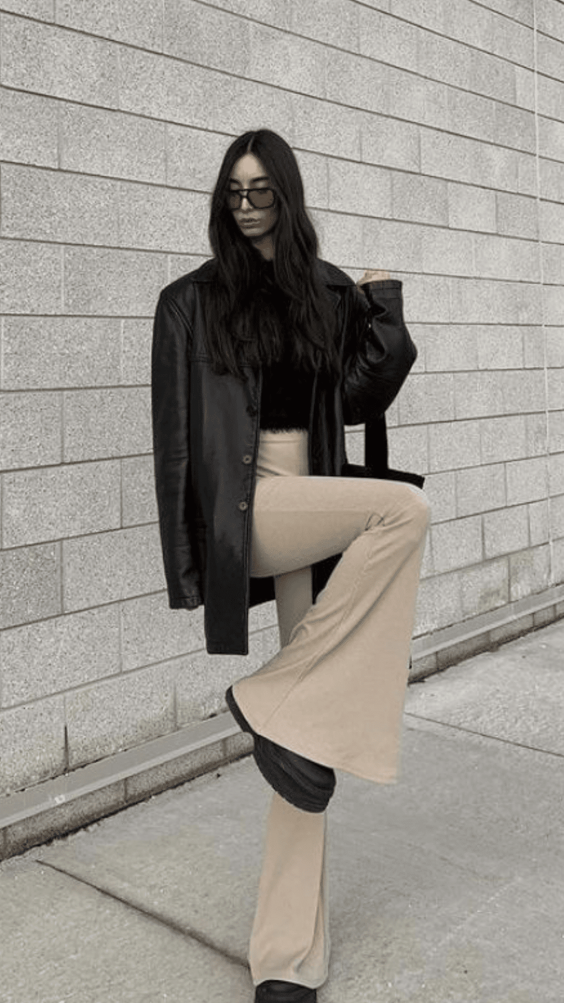 Black Leather Jacket & Combat Boots