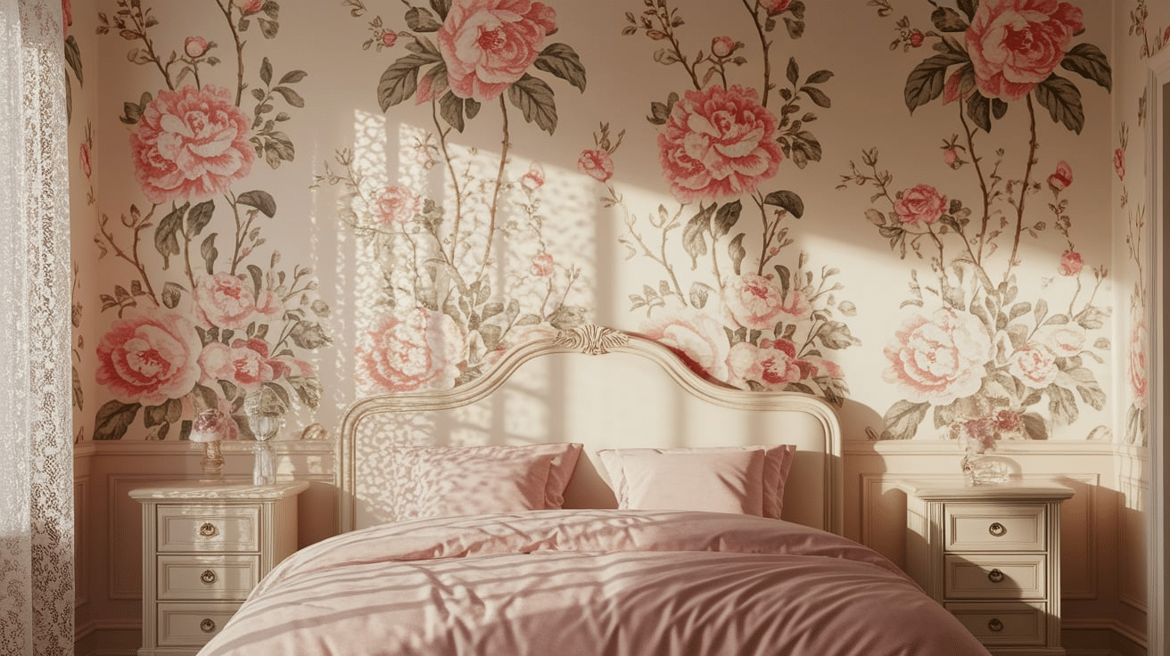 Delicate Floral Wallpaper (Peonies, Roses)
