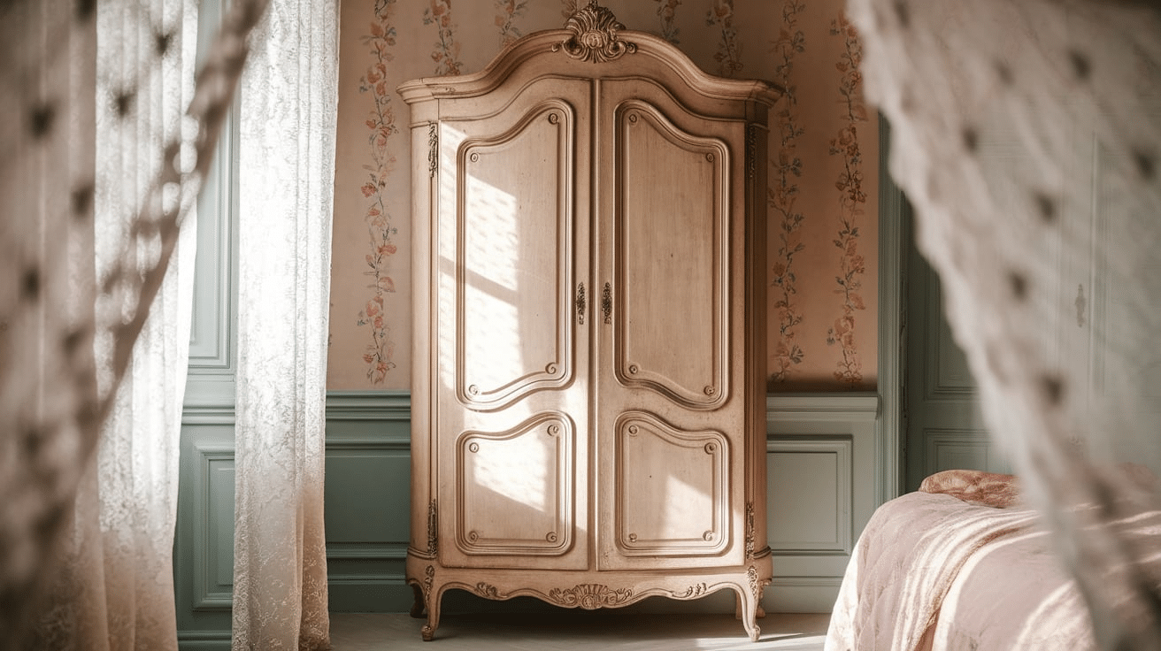 French Armoire with Carved Detailing
