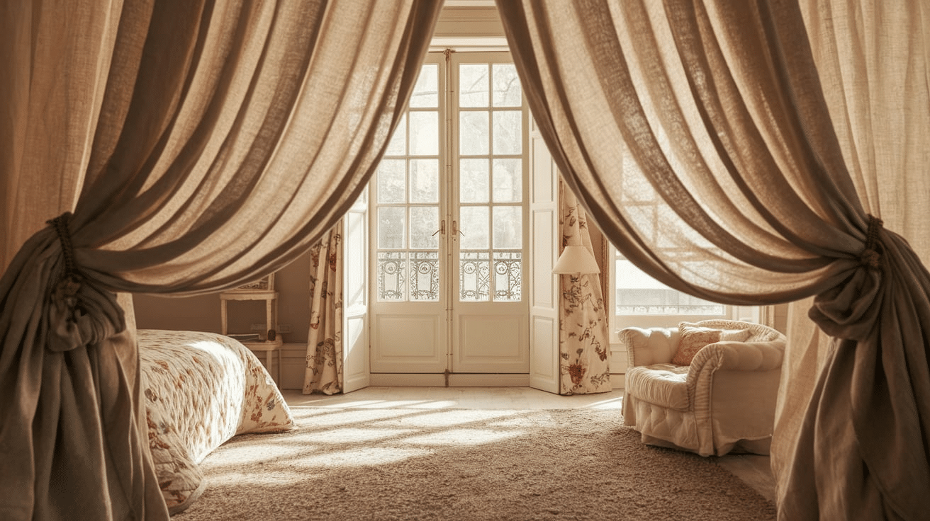 French Linen Ruffled Curtains