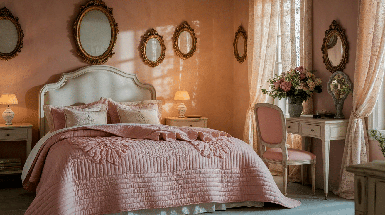 Heirloom-style quilt in Rose Tones