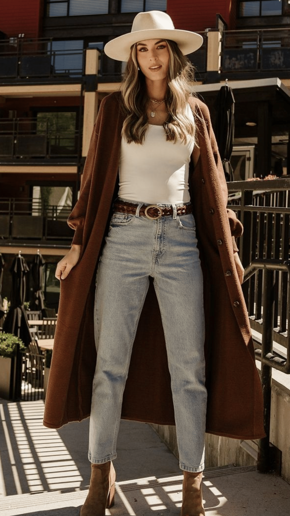 Long Cardigan and Jeans