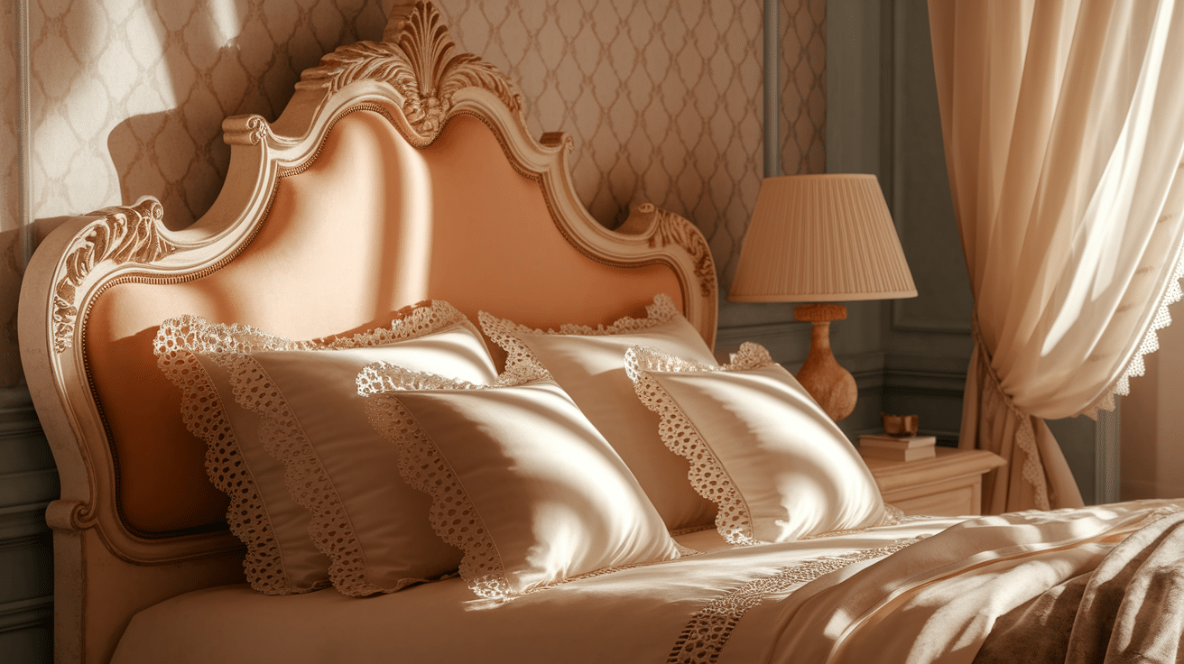 Ornate Headboard with Upholstery