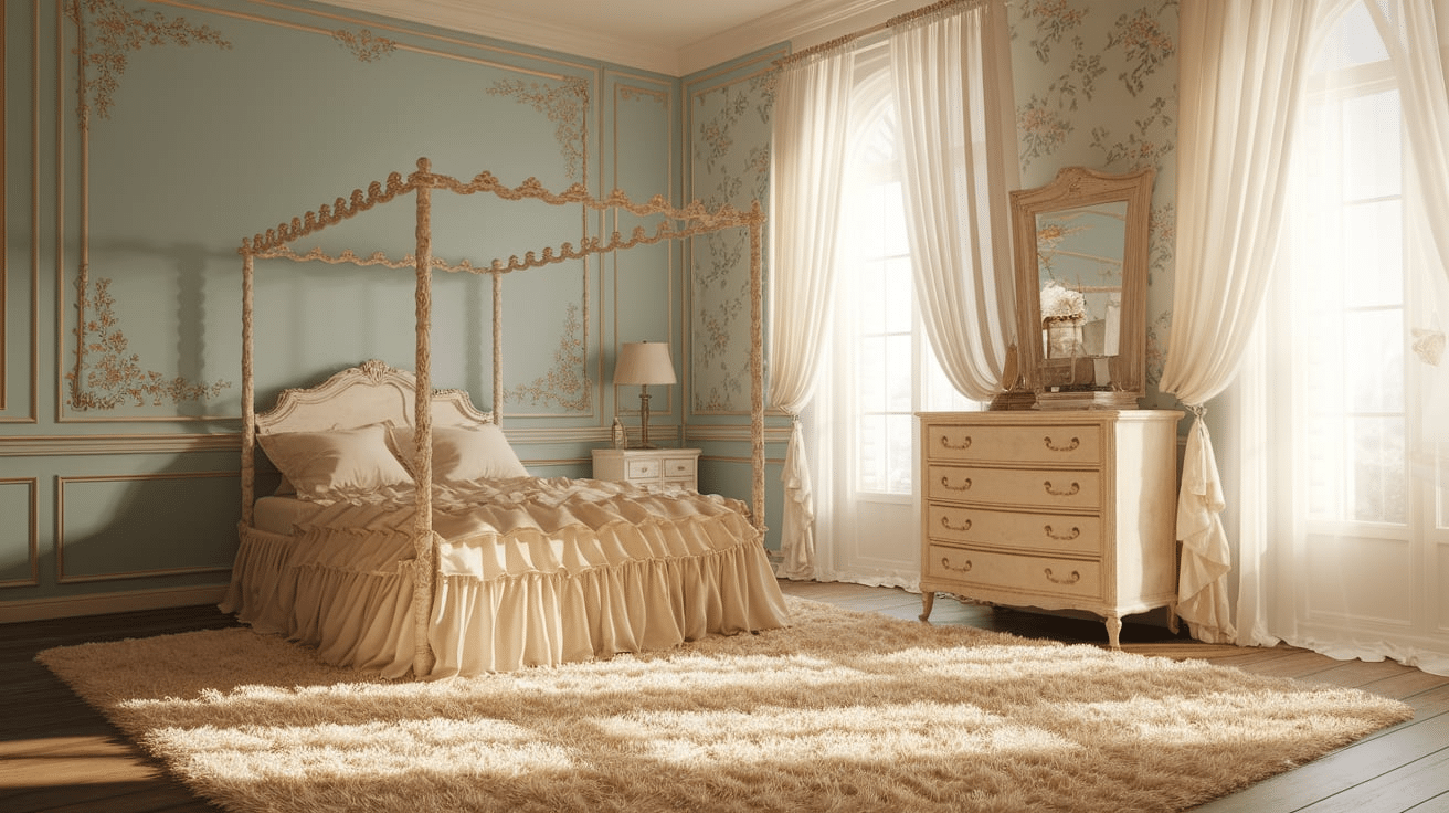 Pastel Painted Accent Wall (Dusty Blue or Mauve)