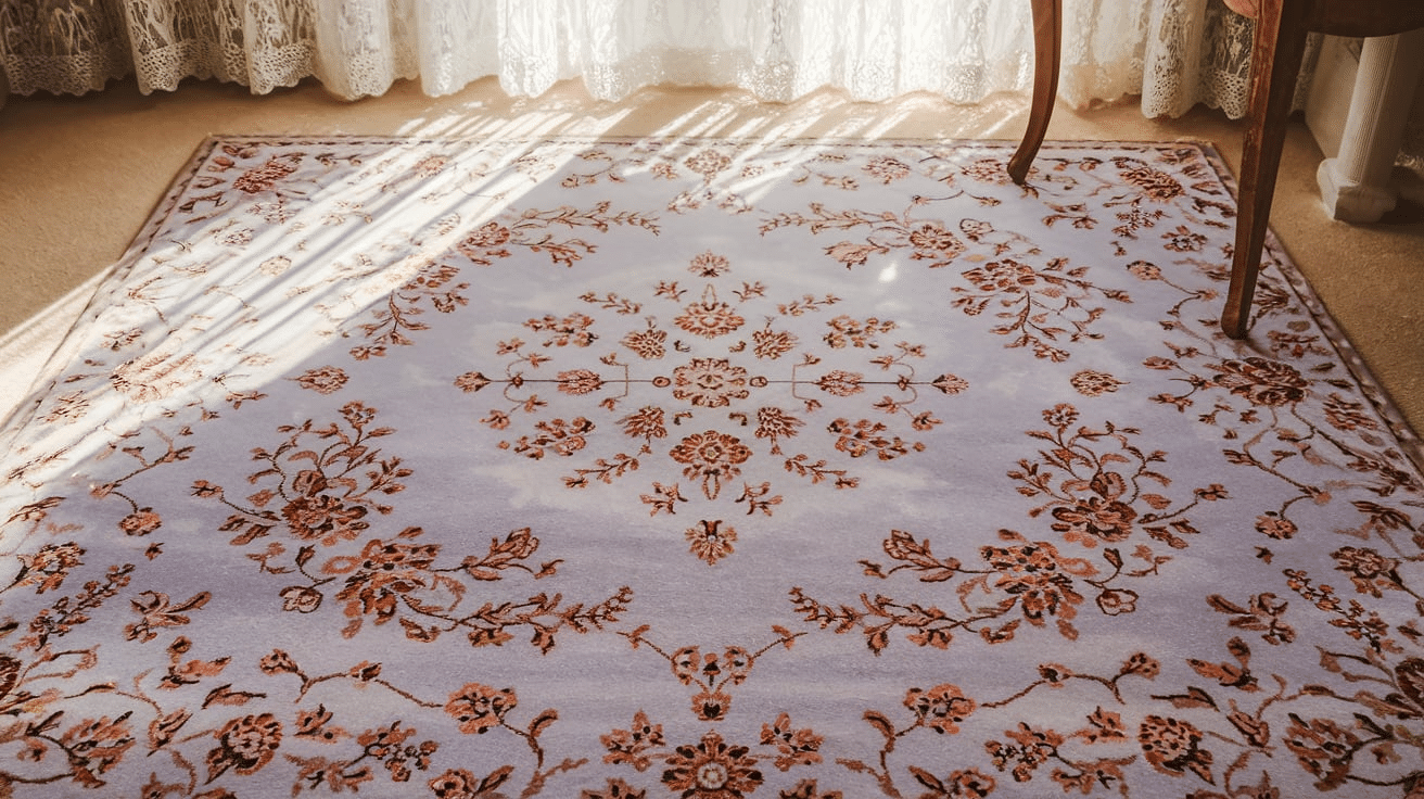 Soft Area Rug with Floral Motifs