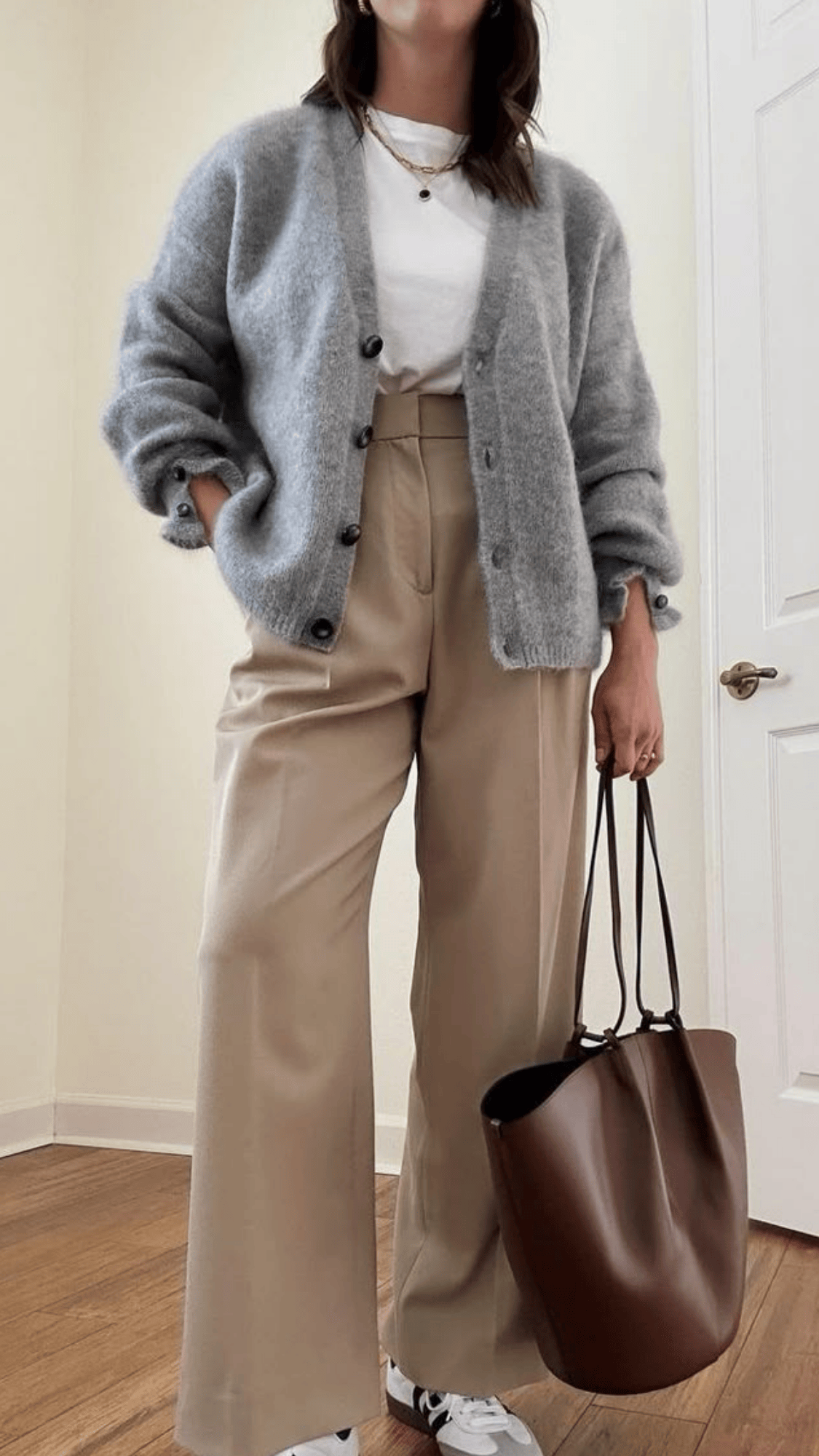 Taupe Long Cardigan