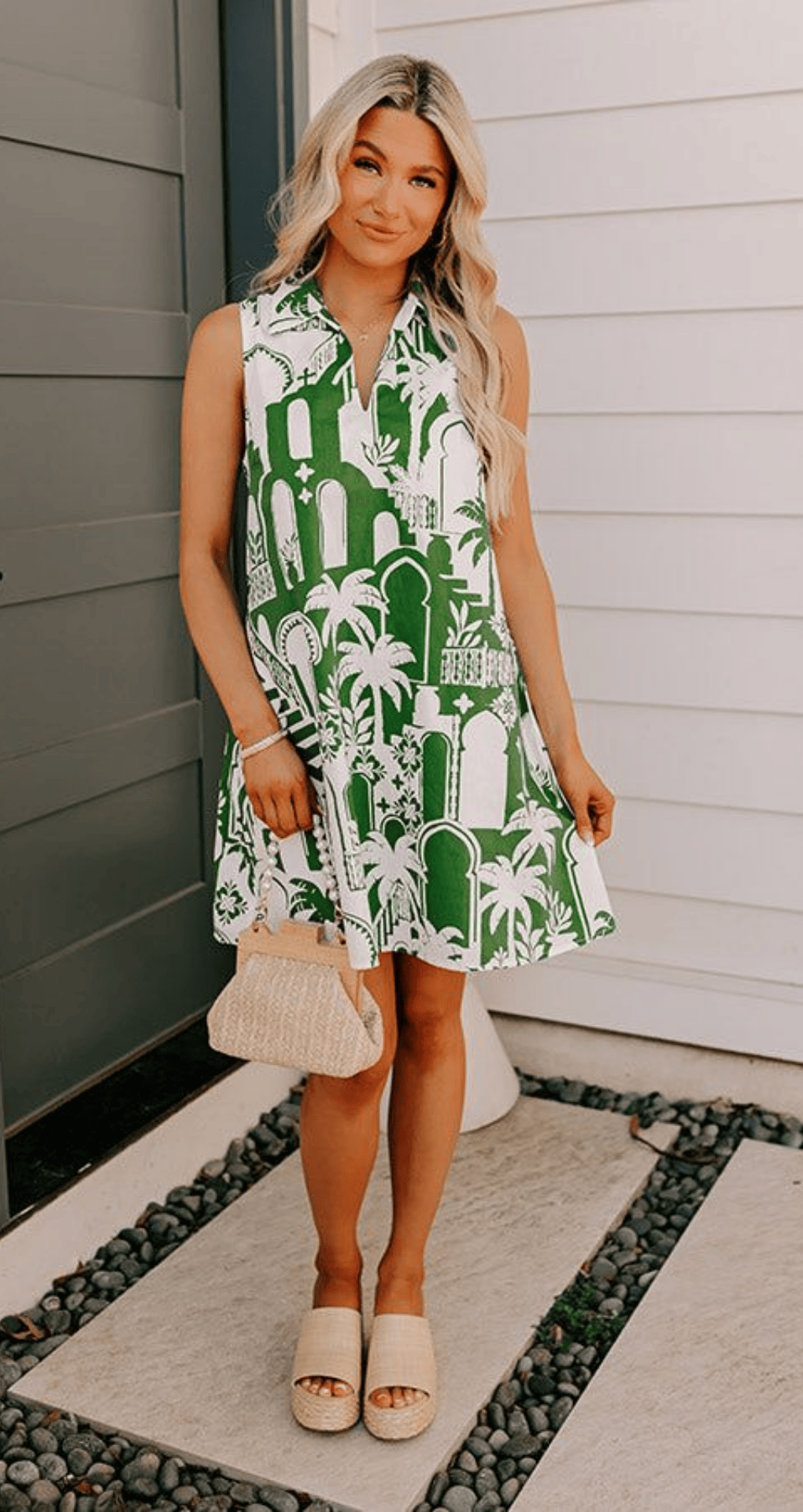 Tropical Print Shift Dress