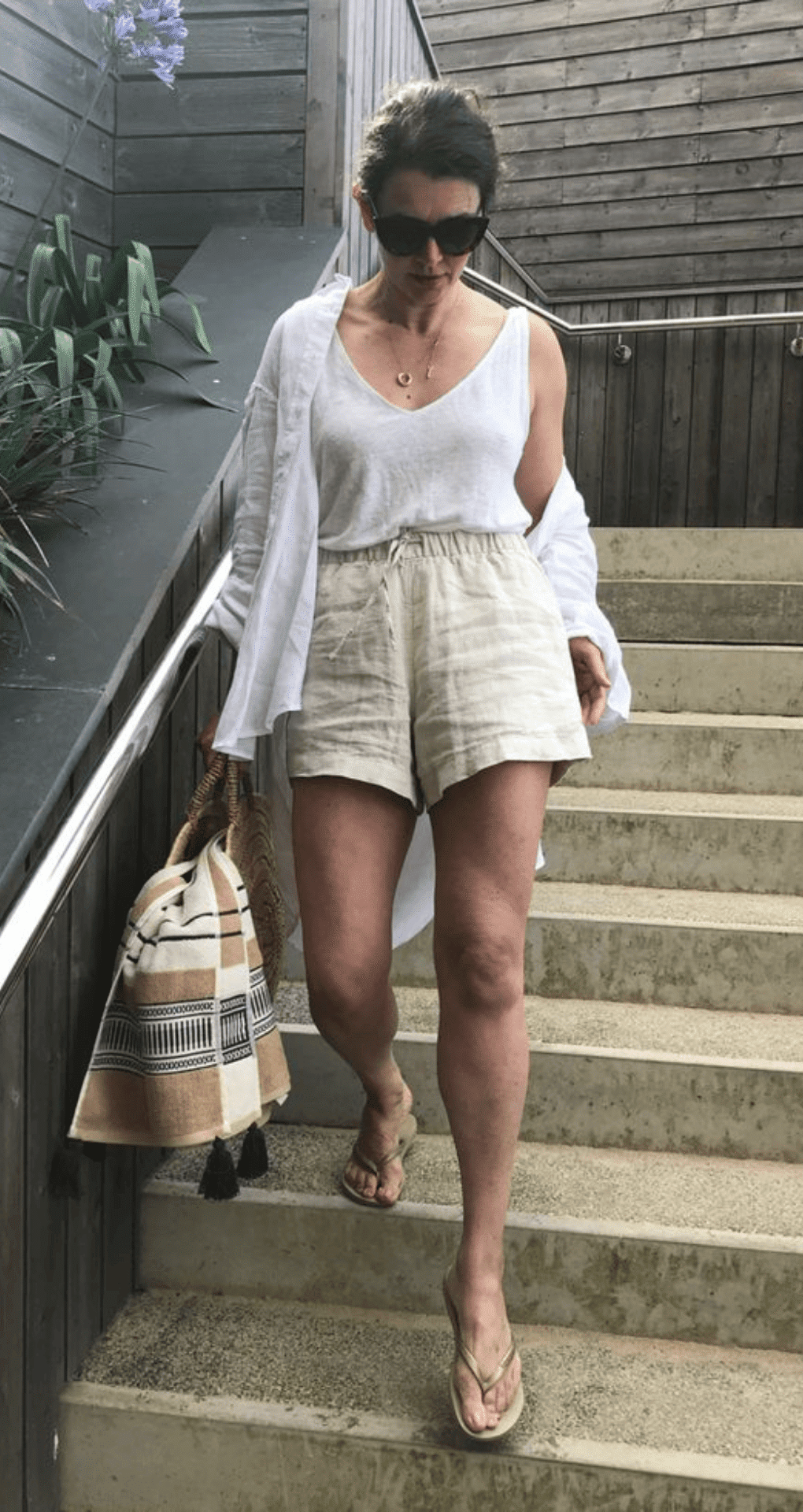 White Linen Shirt & Shorts Combo