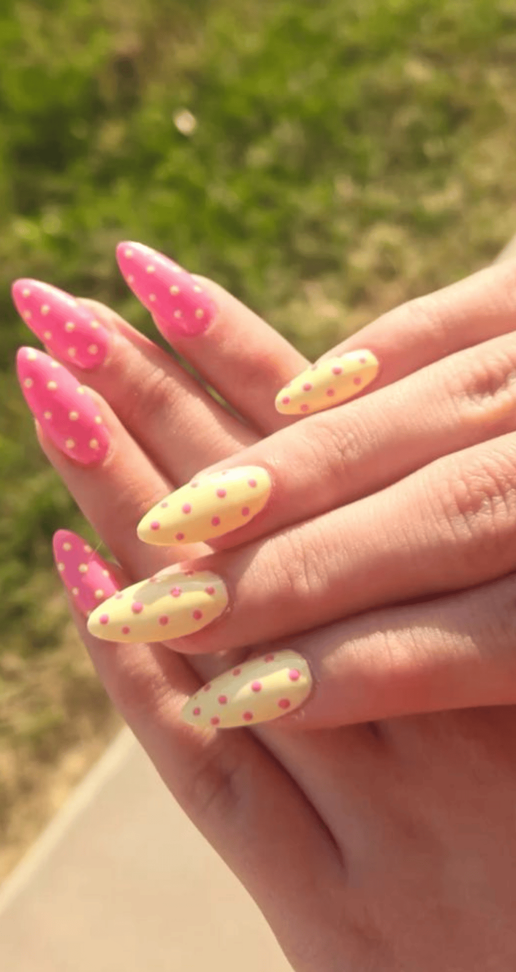 Yellow & Pink Polka Dots