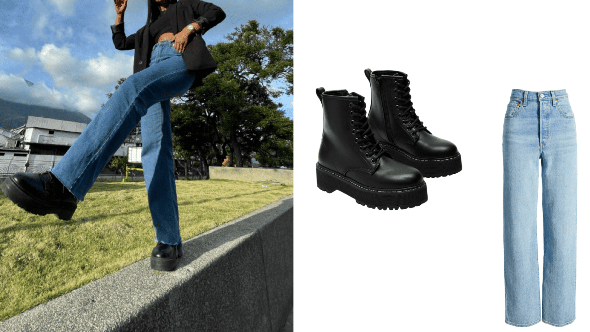 Combat Boots with Boyfriend Jeans
