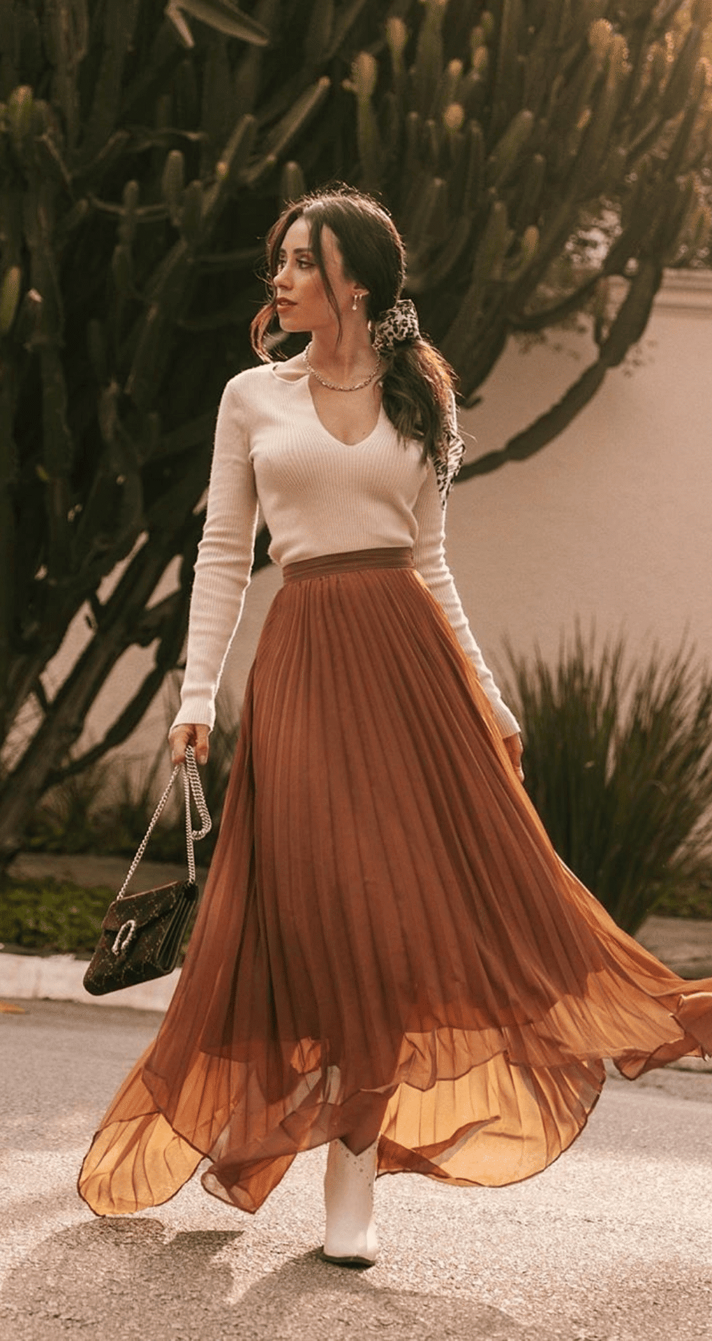 Midi Skirt with Blouse