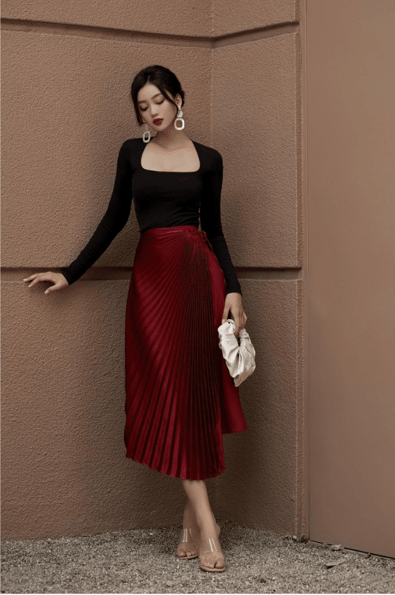 Pleated Skirt with Fitted Top