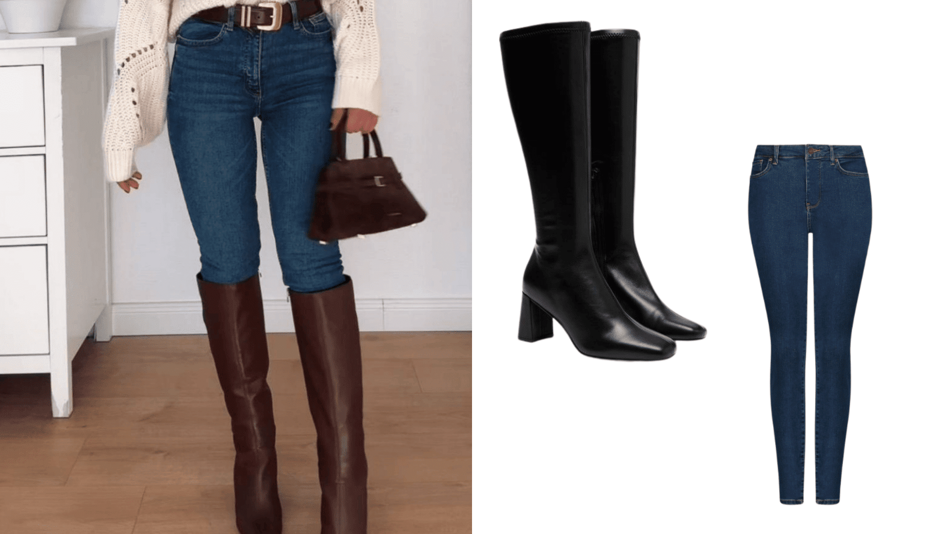 Knee-High Boots with Skinny Jeans