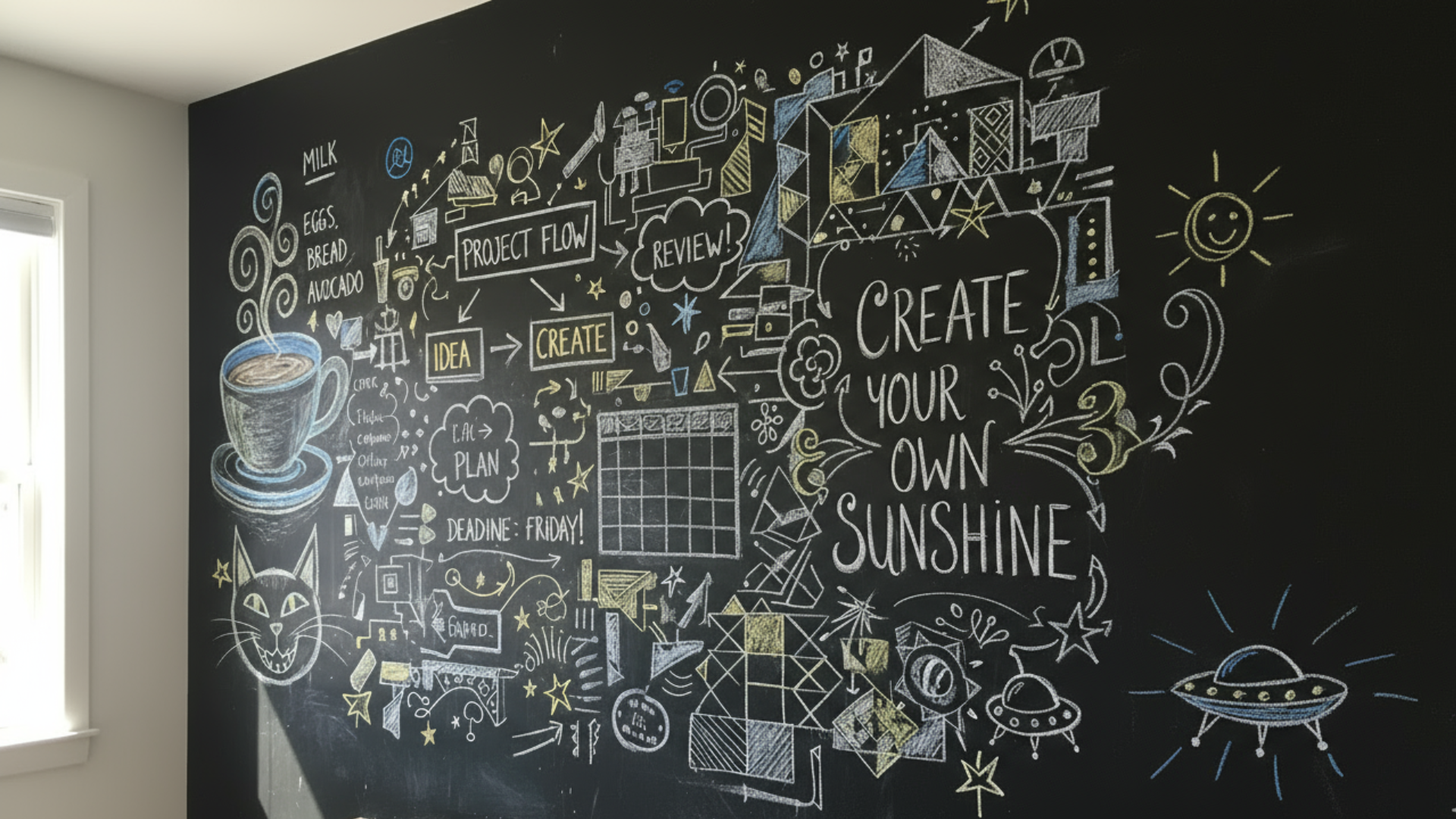 chalkboard wall section