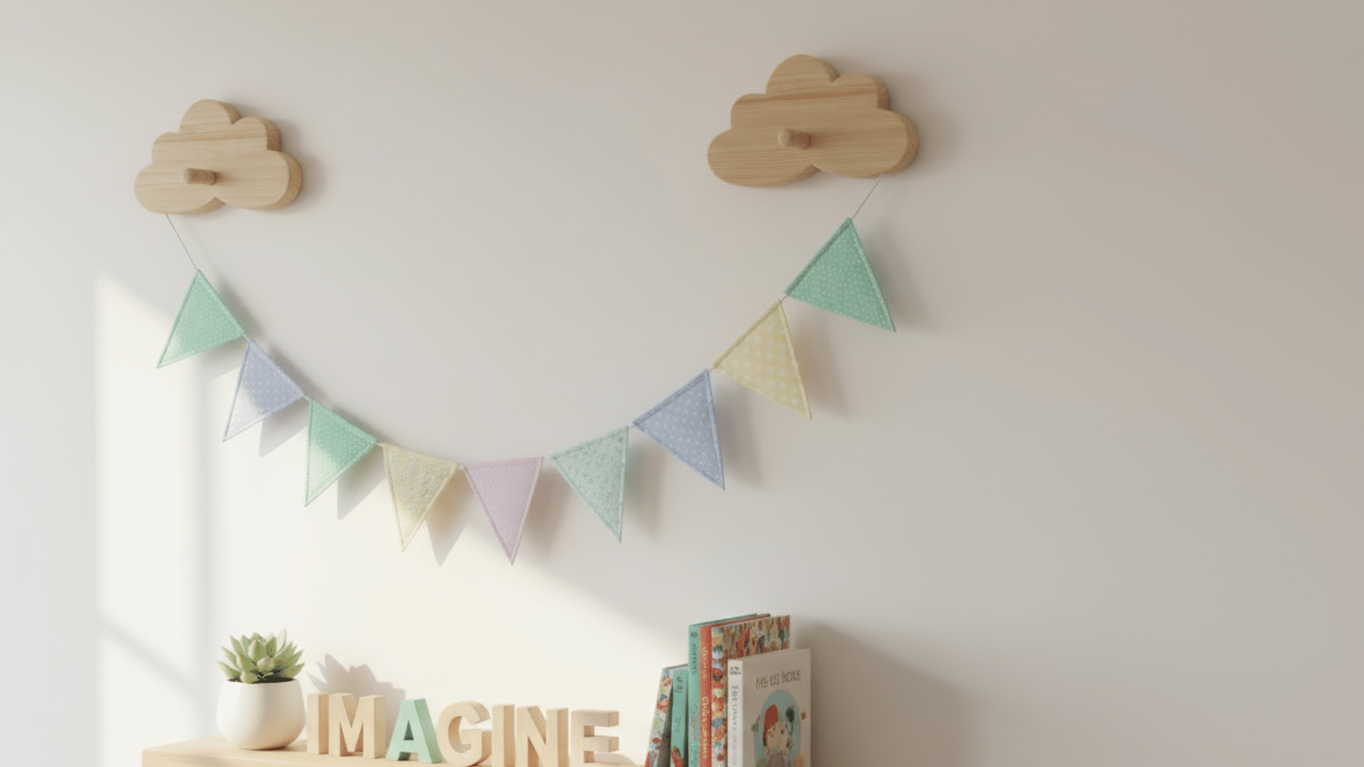 fabric garland wall