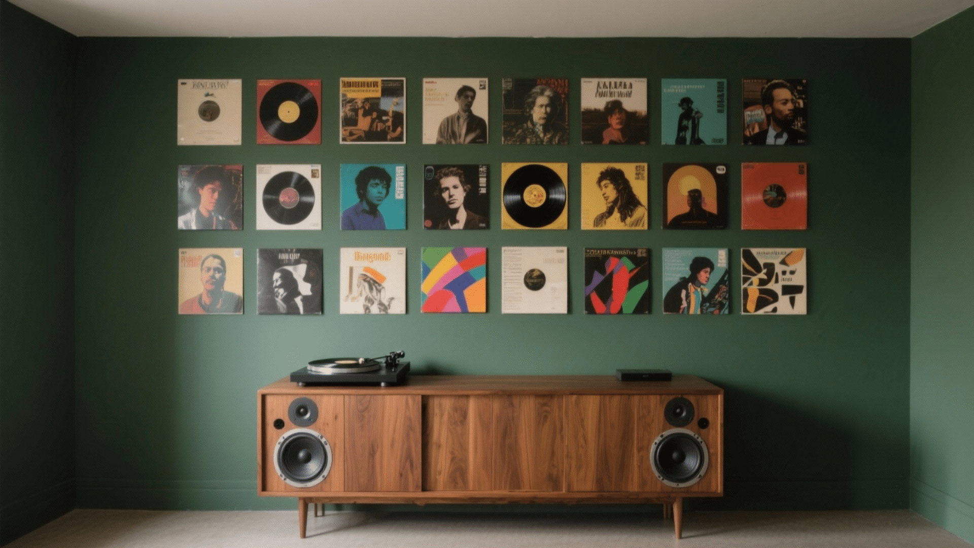 framed vinyl records