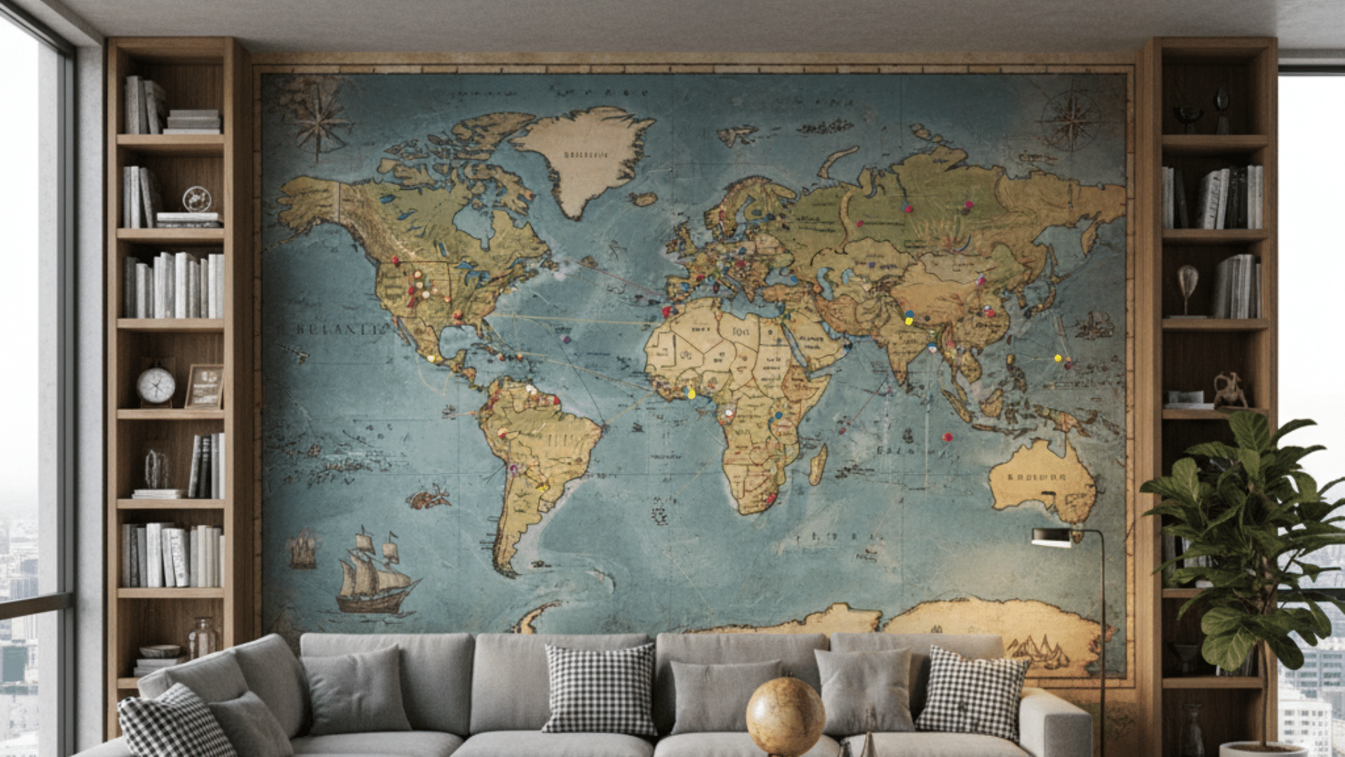 map wall mural