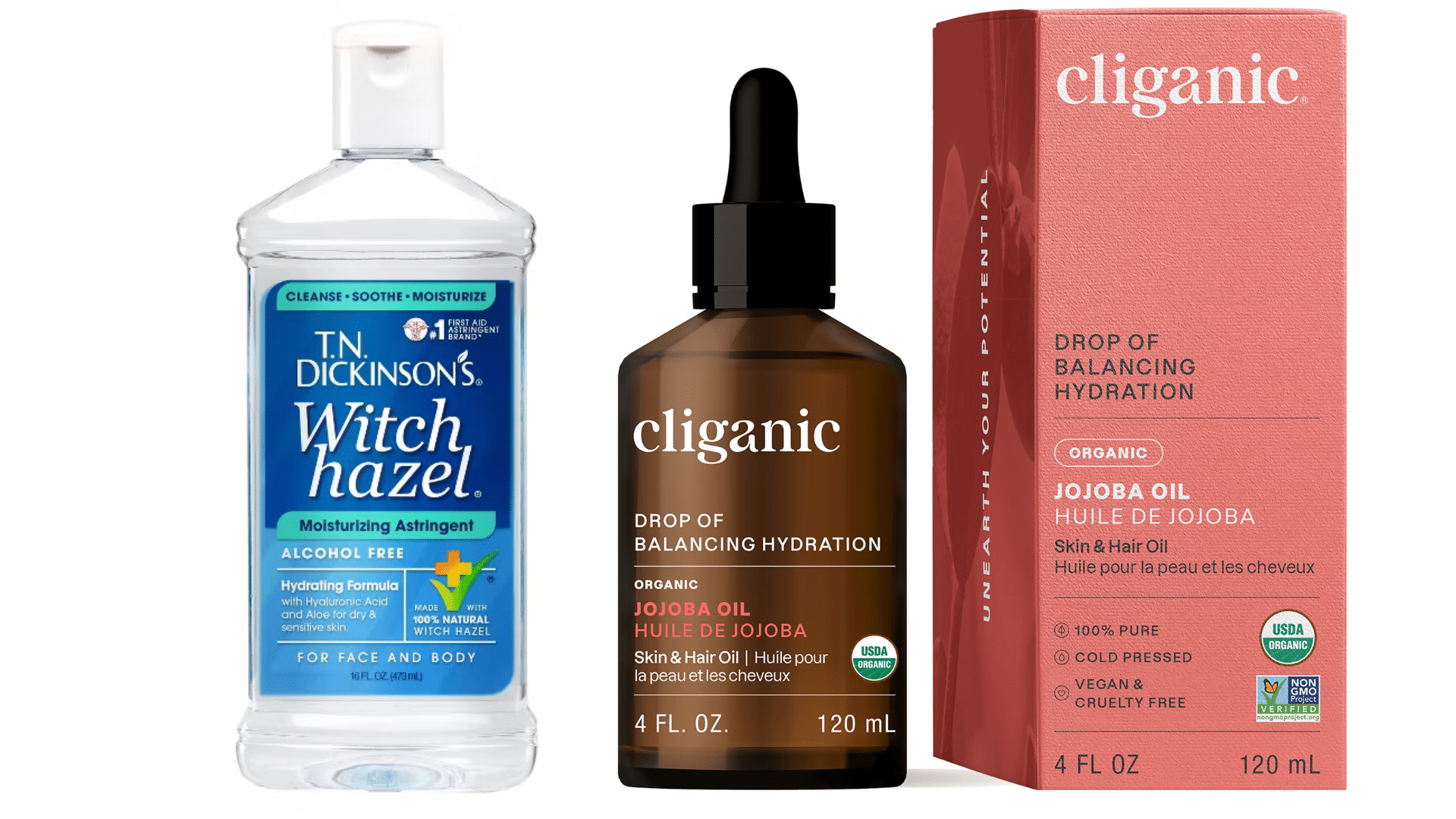 Witch Hazel and Jojoba Oil