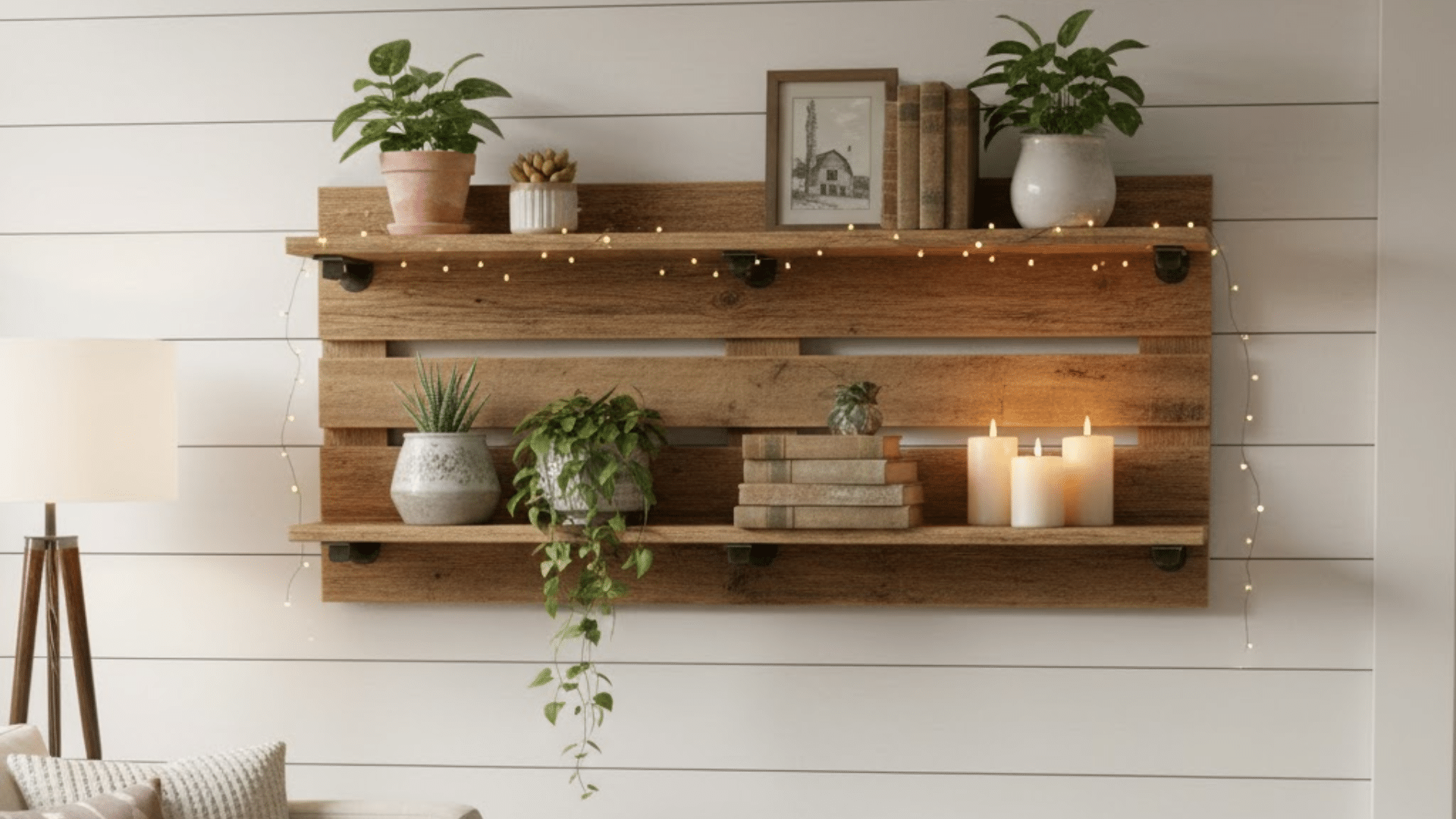 wooden pallet shelf