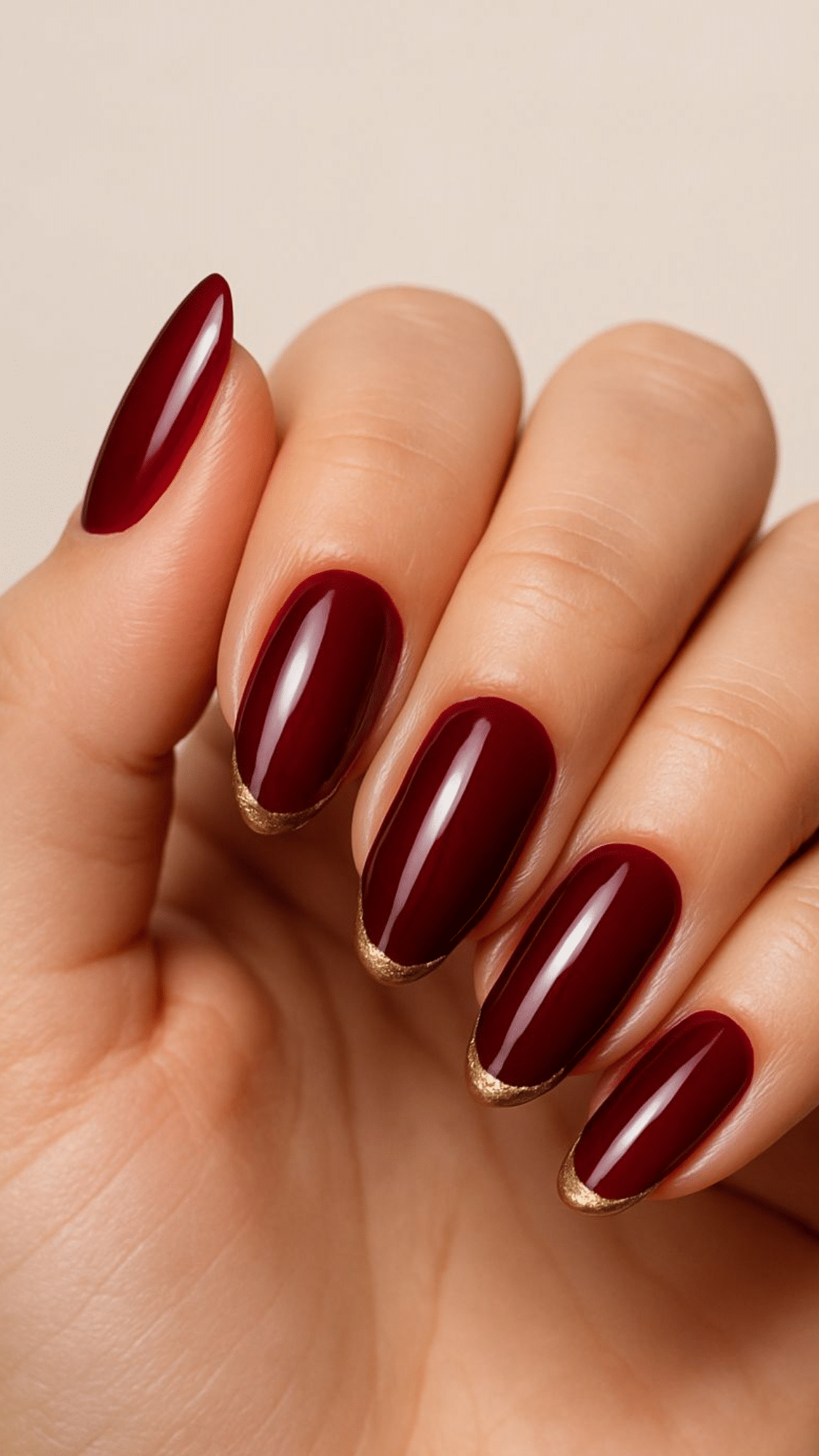 burgundy with gold stripes