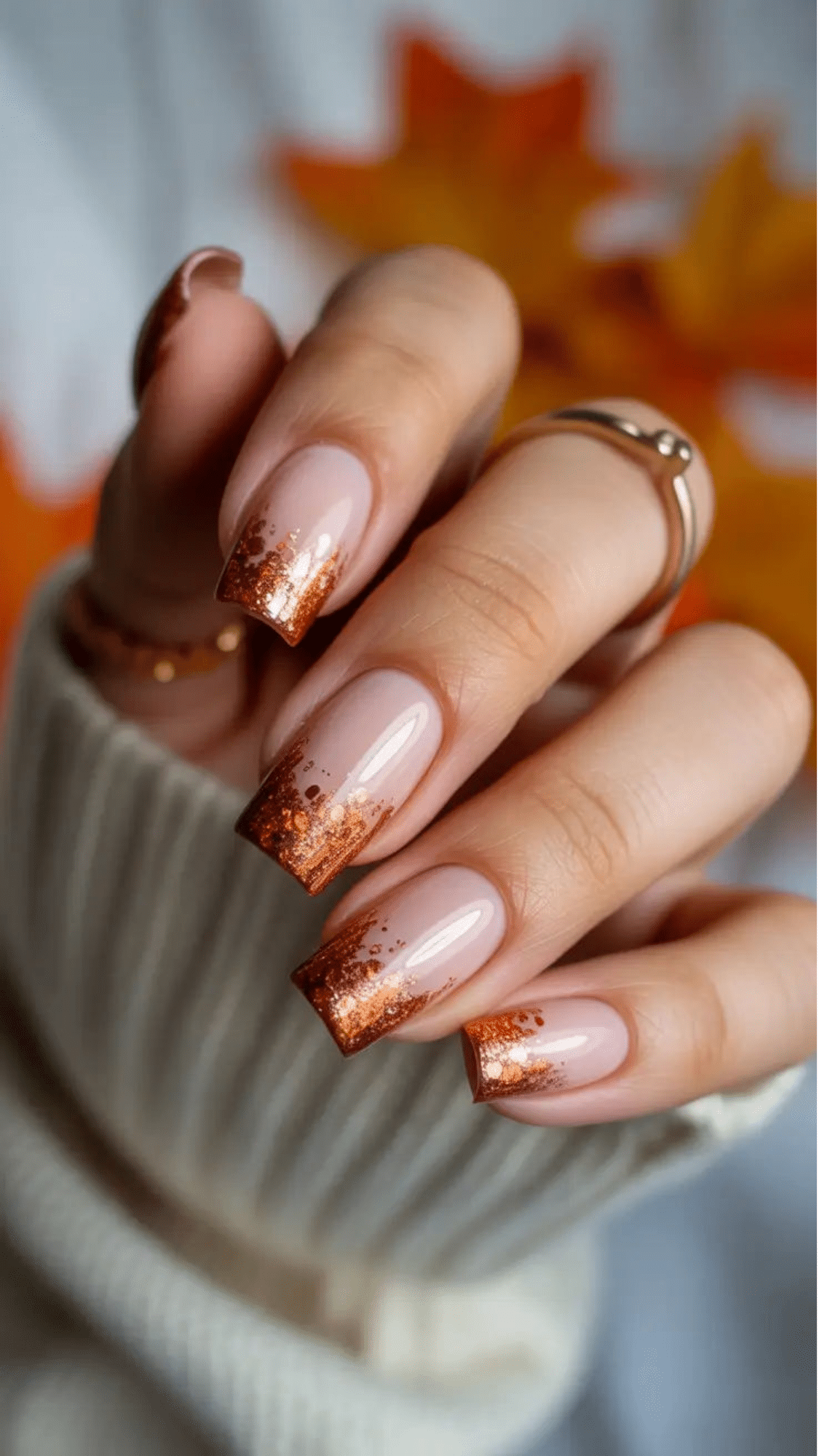 glitter ombre in fall tones