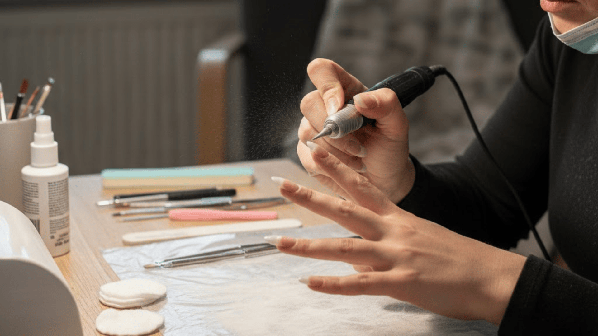 how to take off acrylic nails using a nail drill