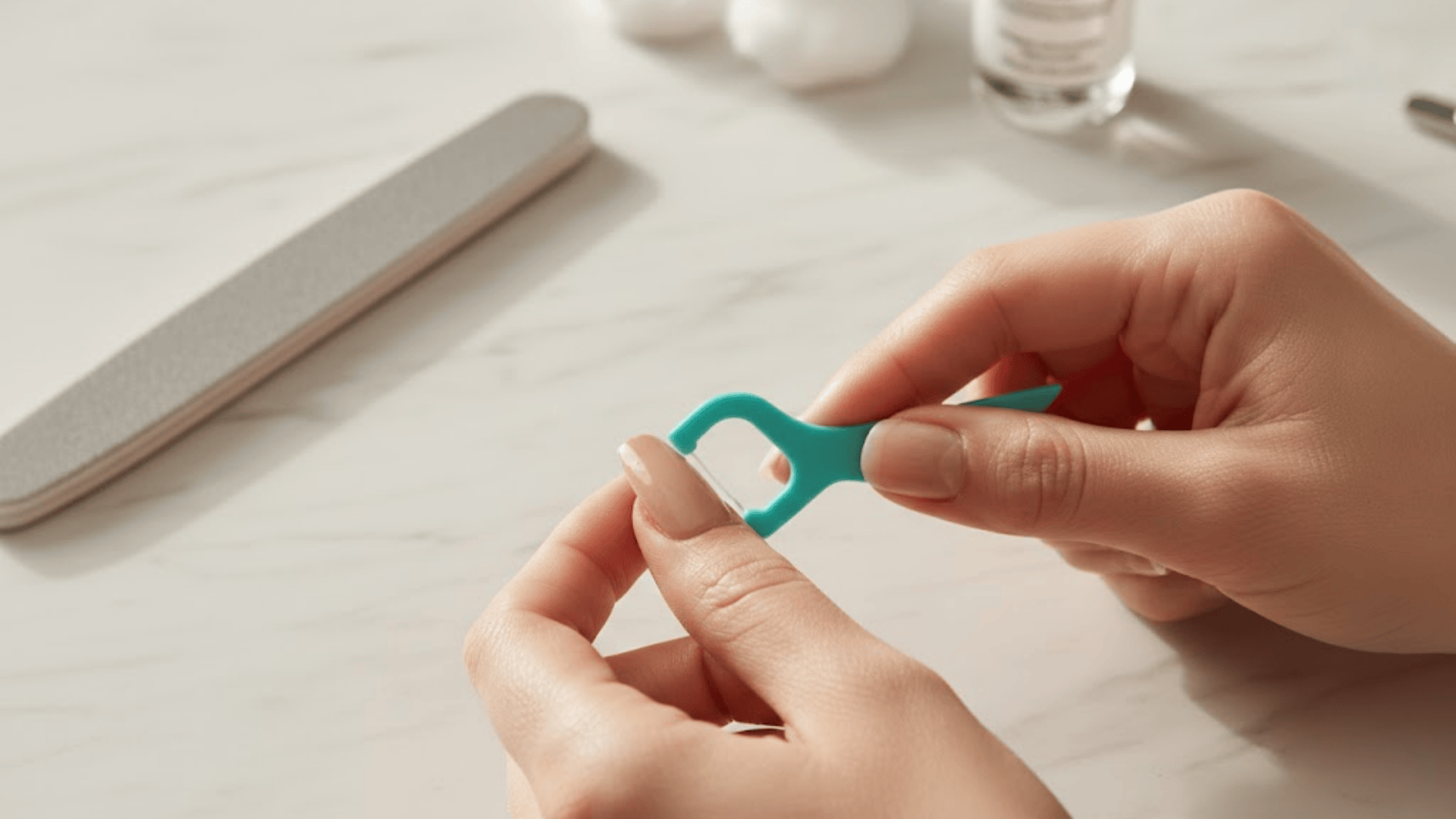 how to take off acrylic nails with dental floss