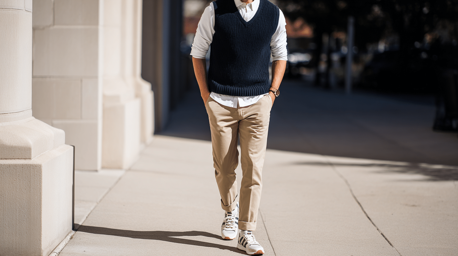 layered over a polo shirt