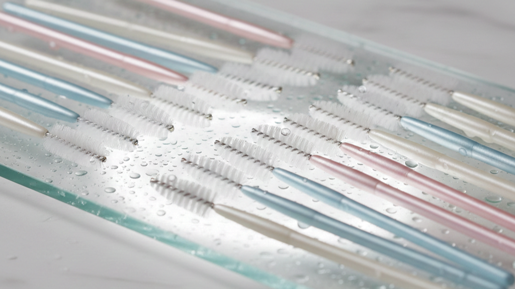 using clean lash brushes