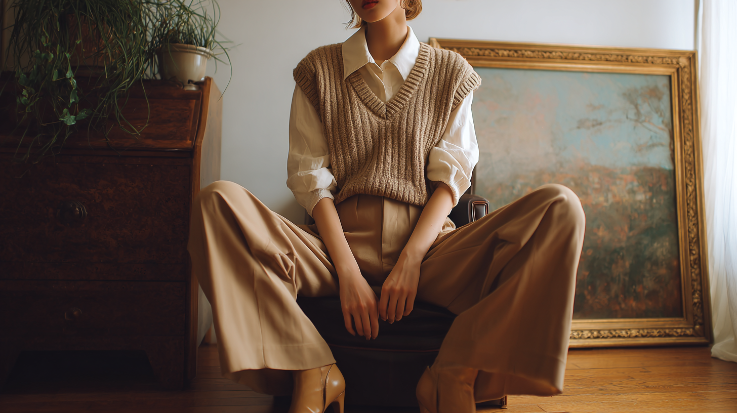 with high waisted trousers