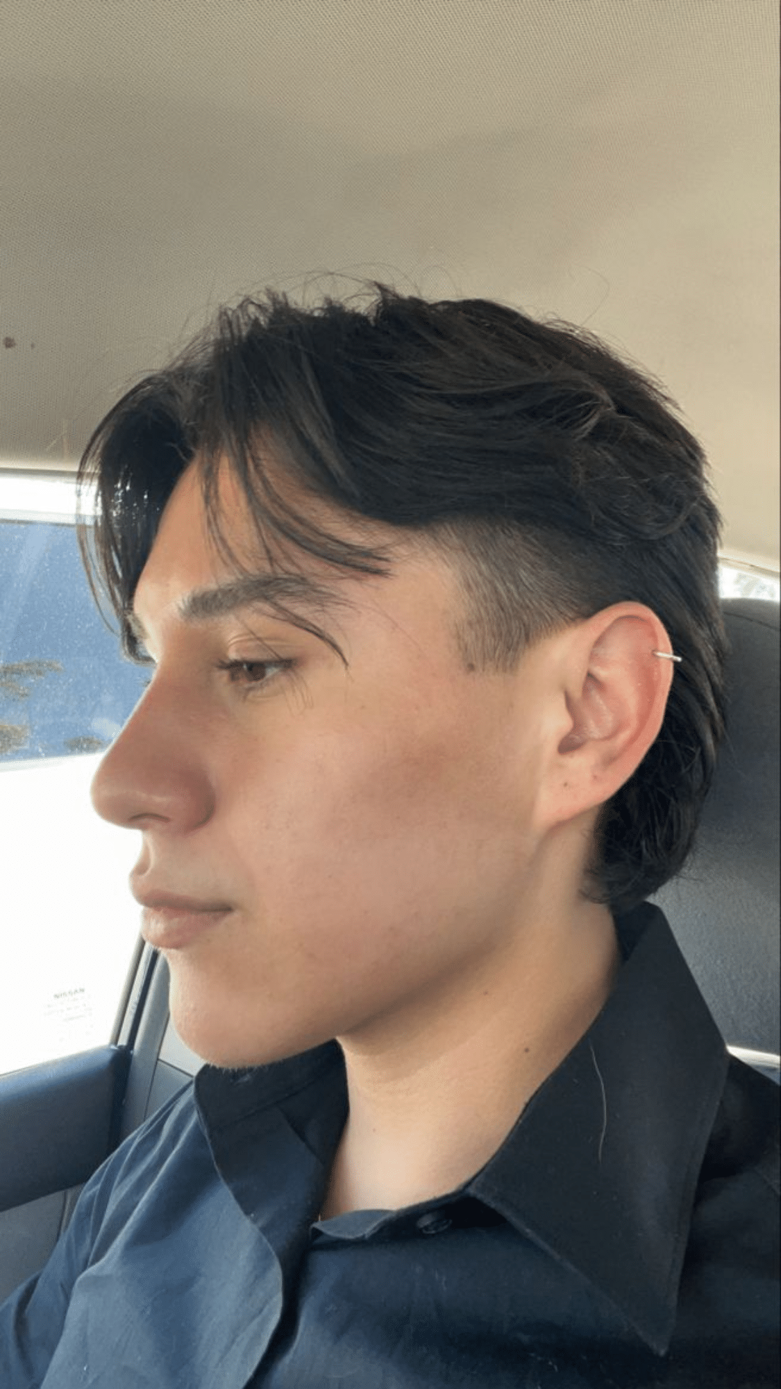 curtain bangs mullet fade