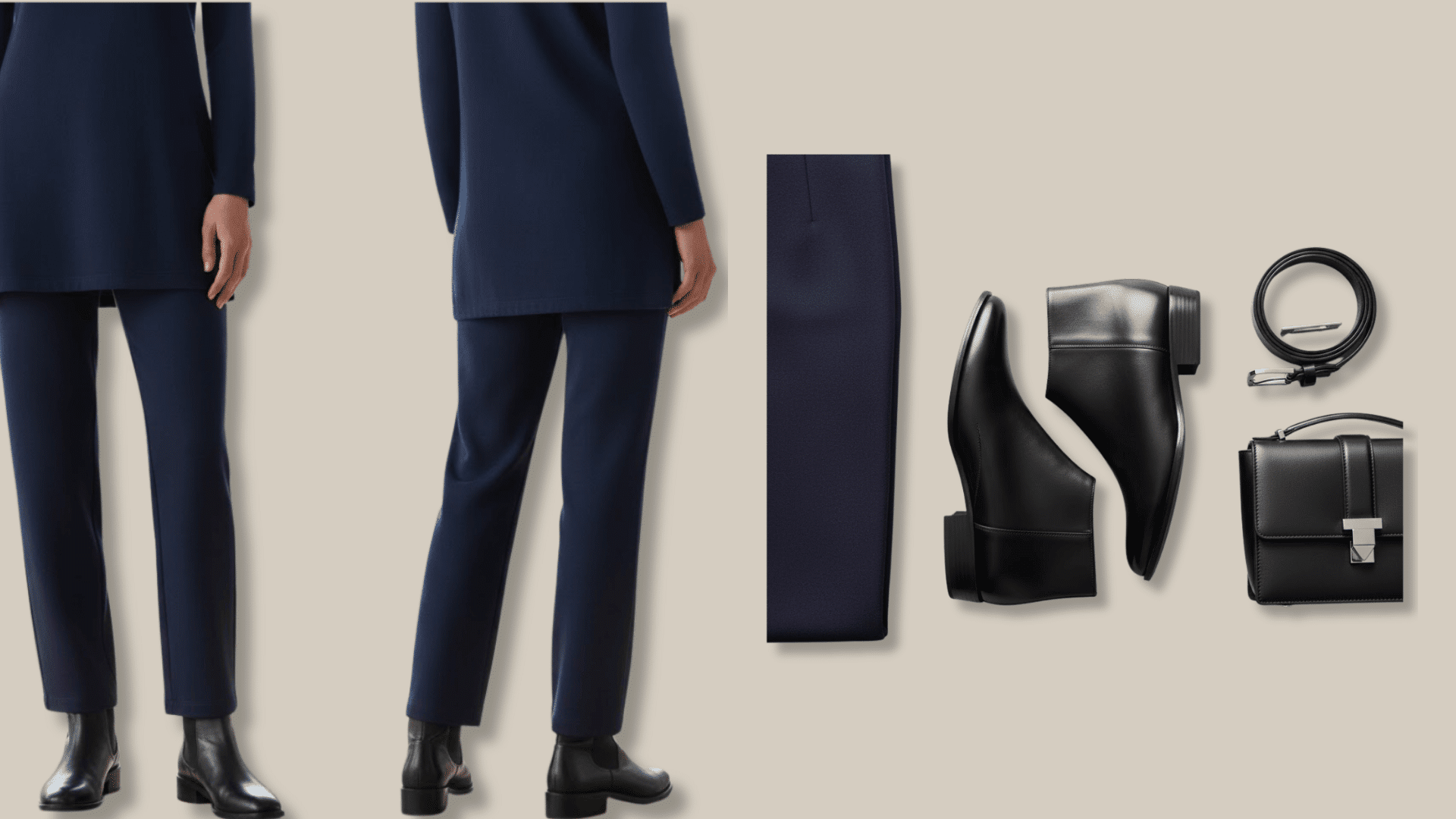 does navy blue go with black pant