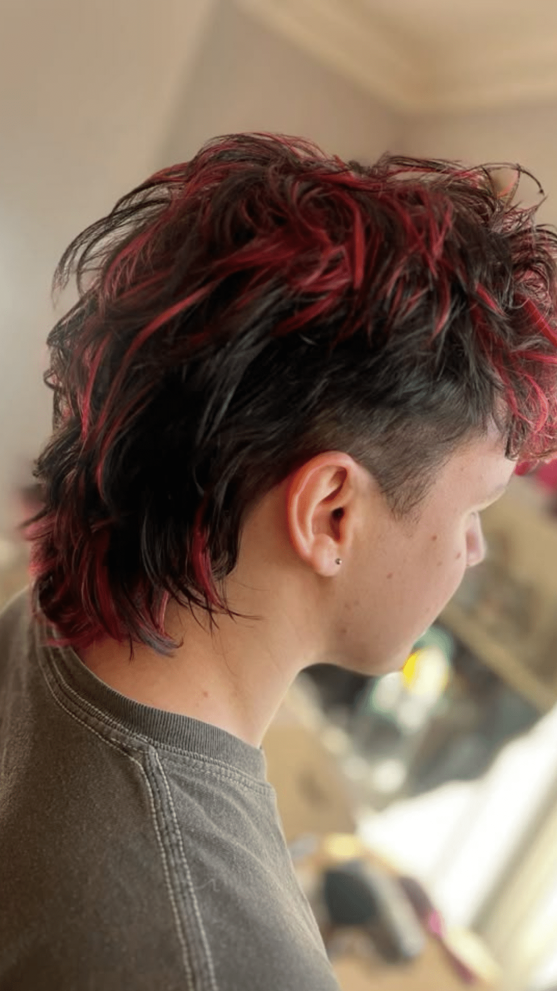 dyed tips mullet fade
