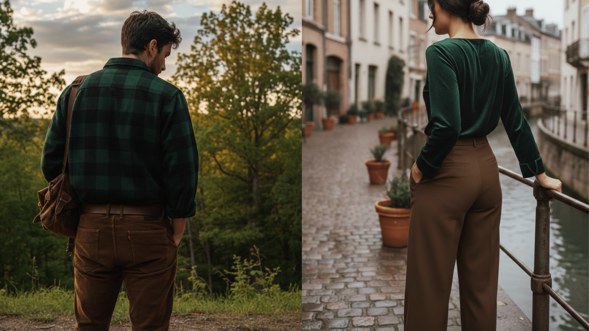 forest green with brown