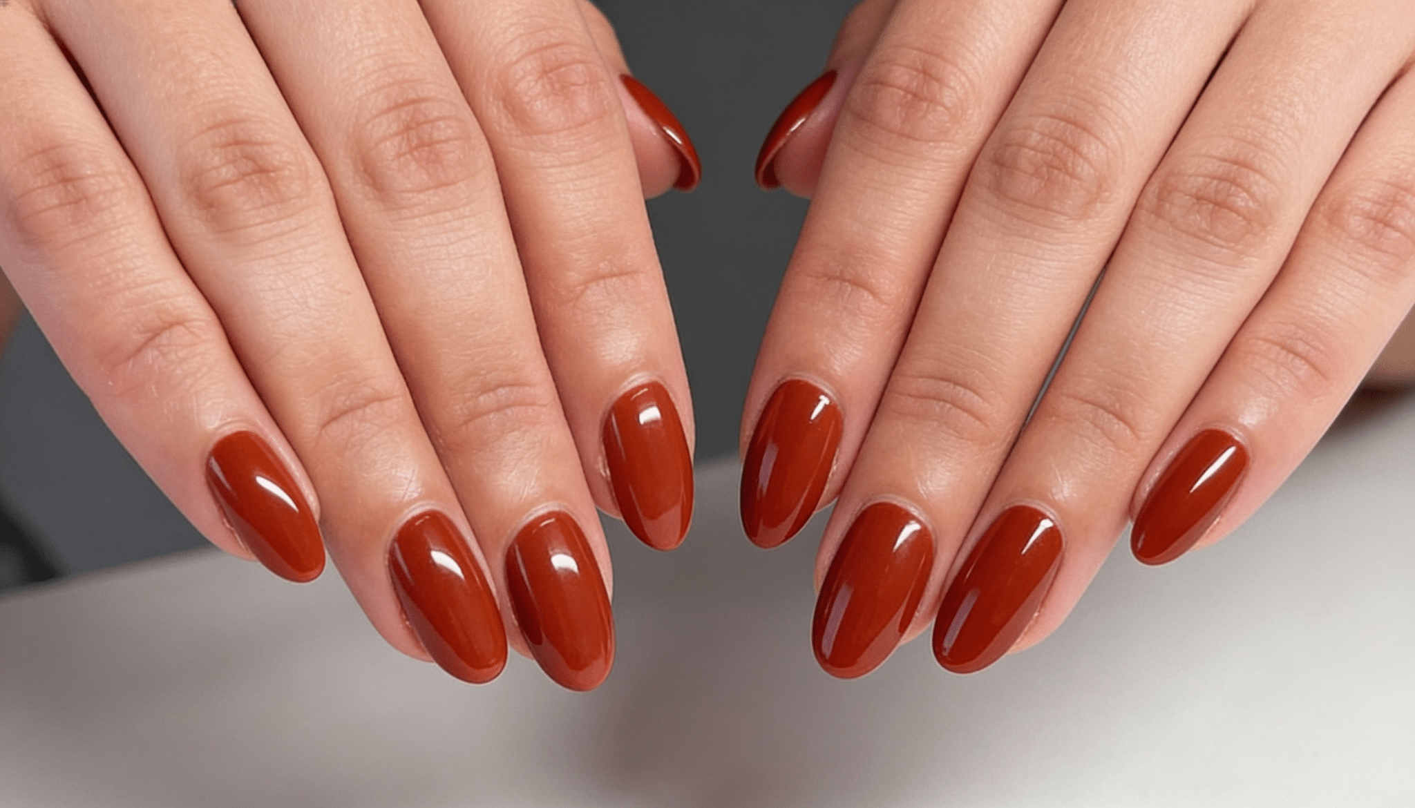 freepik dip powder nails in rich burnt coral glossy finish 44801