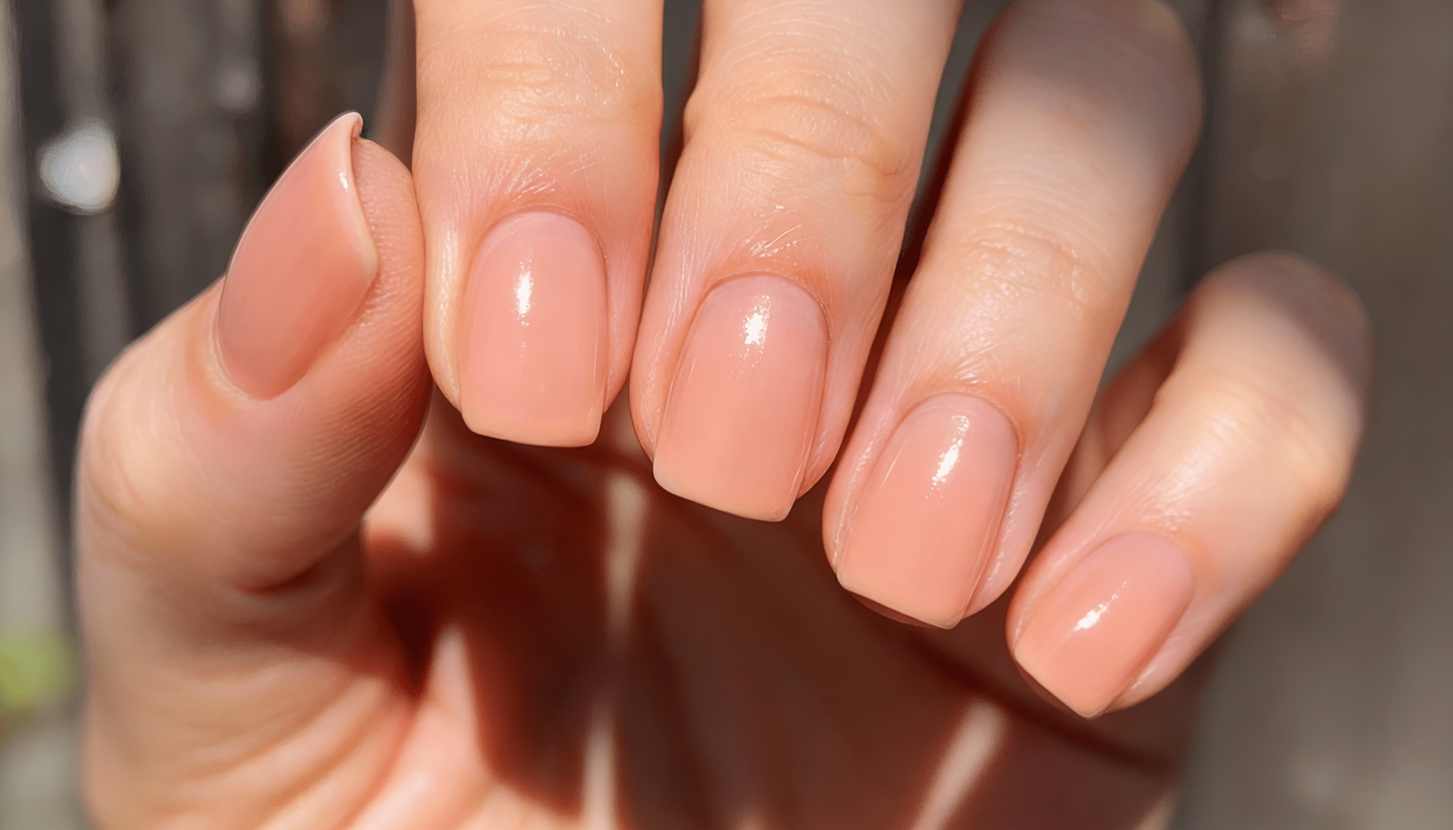 freepik sheer peach dip powder nails ultraglossy finish sh 44829