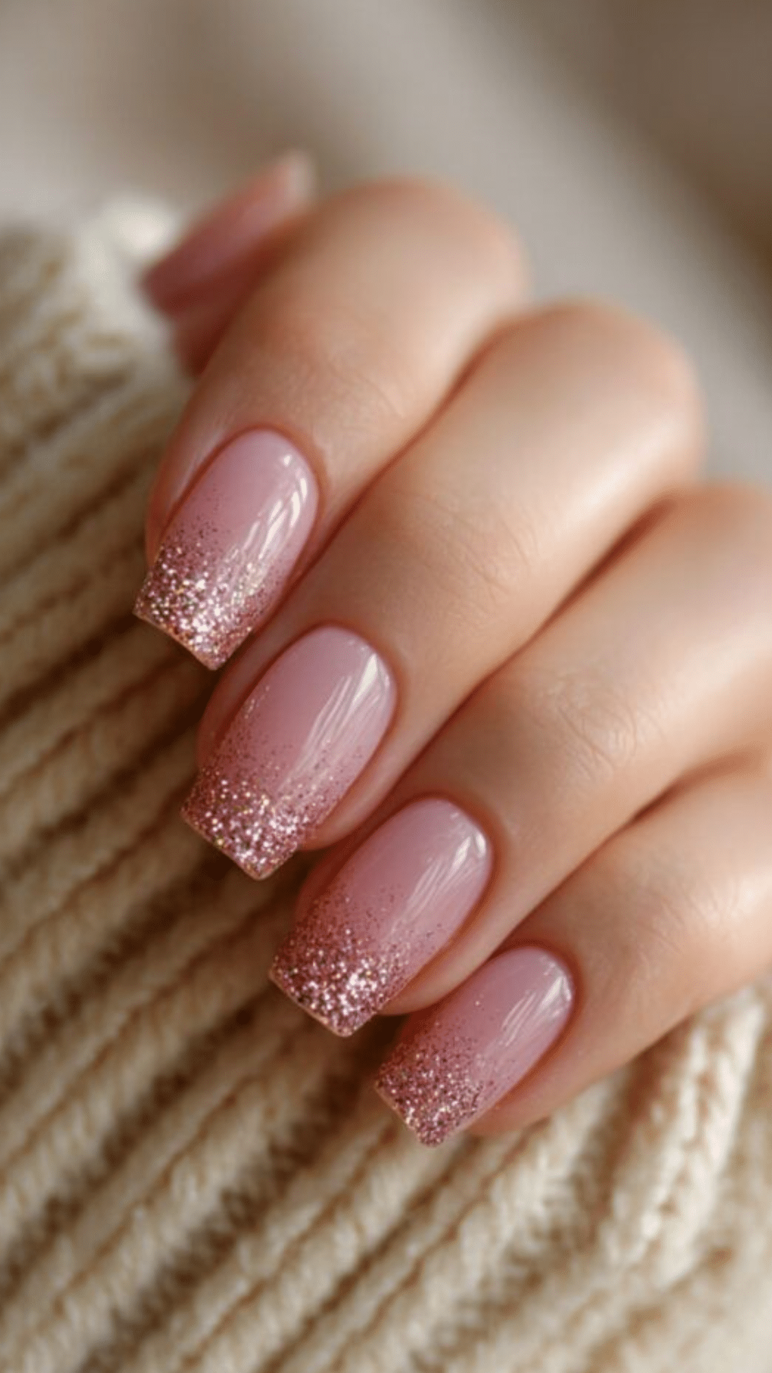 glitter french tips